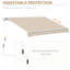Auvent de terrasse rétractable 13 pi x 8 pi - beige. Et eau - tissu, cadre en aluminium. Manivelle manuelle. Ajustement multi-surfaces. Chauffer. Positionnement polyvalent. Cour d'extérieur beige 8 pi. Rétractable, à eau. Manivelle