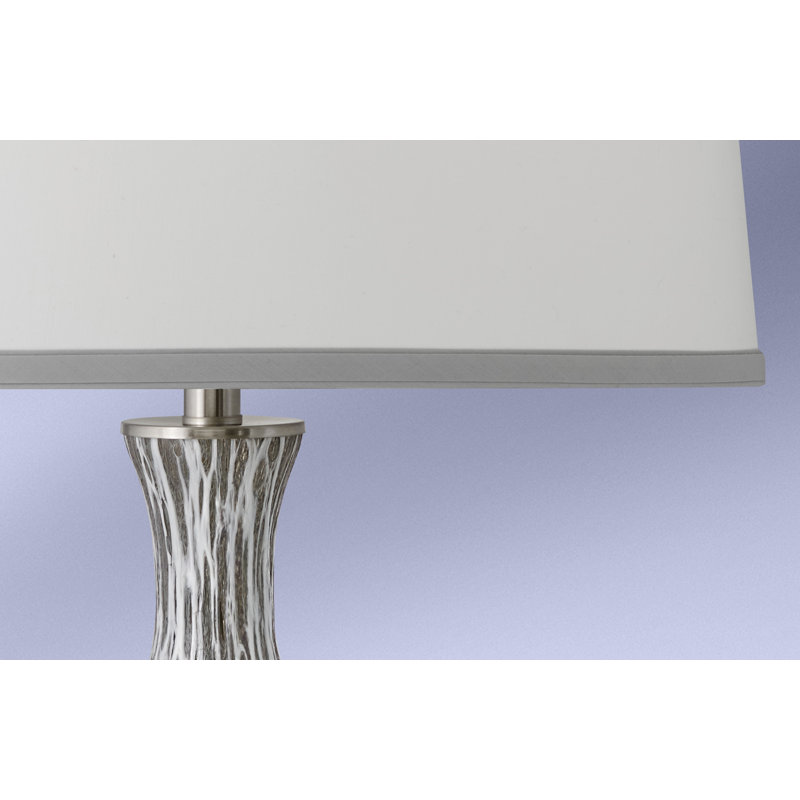Lampe de table en verre gris et blanc 30 po Ragno