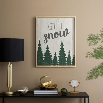 Let It Snow Forest, reproduction encadrée - bois massif