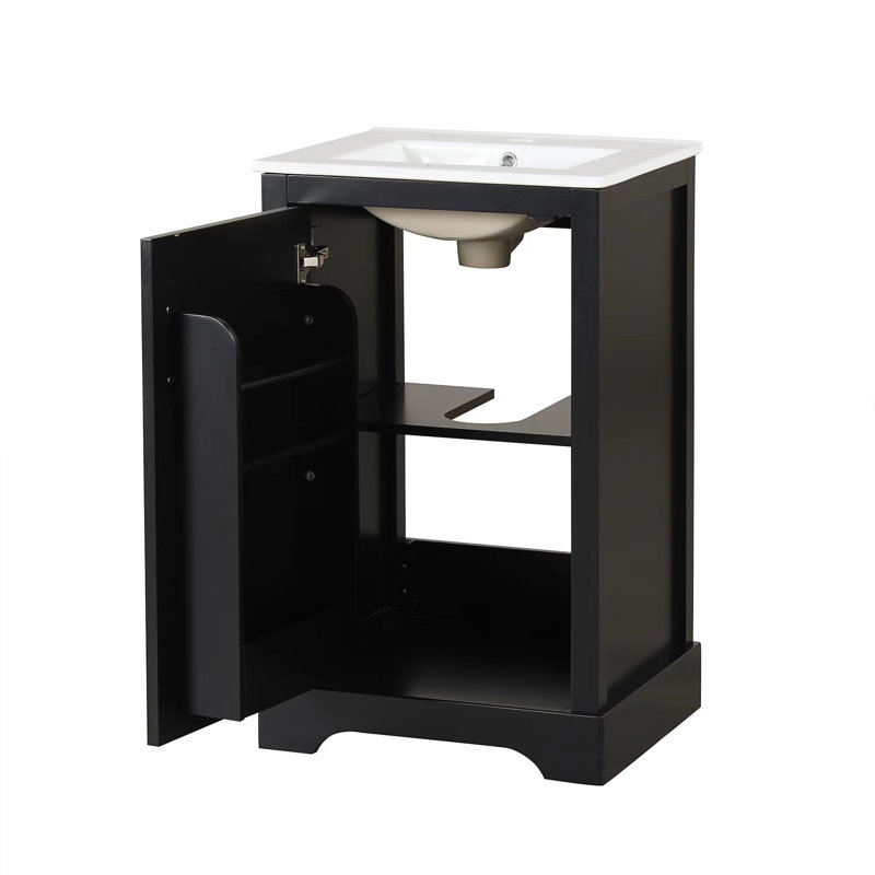 20" Bathroom Vanity With Sink, Black