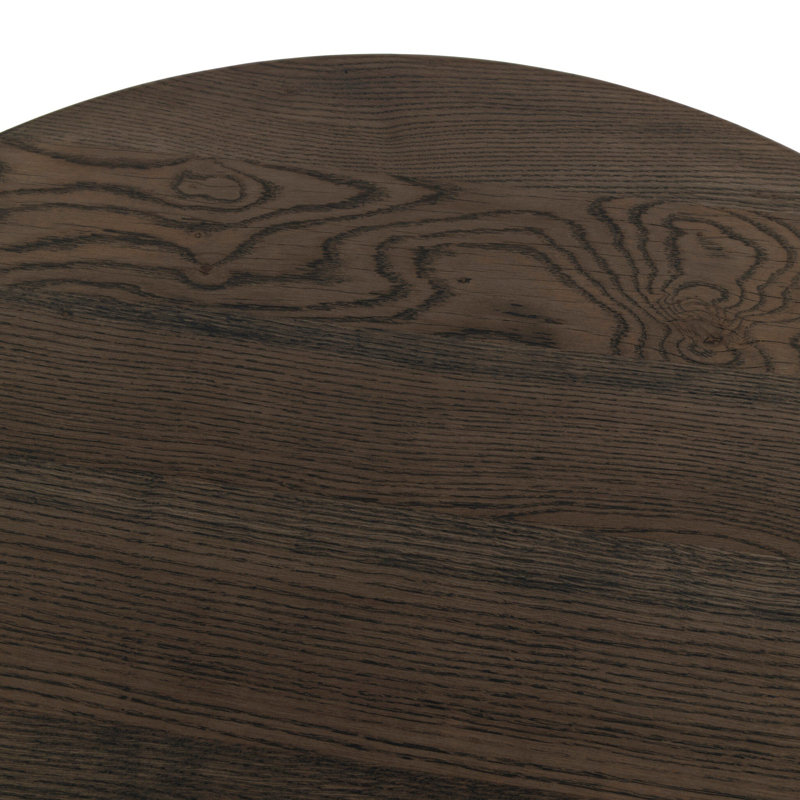 Loxley Round Oak Pedestal Dining Table, 42" H x 32" W x 32" D