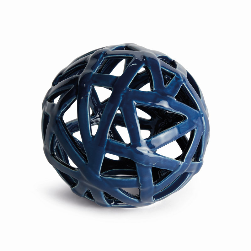 ALICIA METAL ORB, 5" H x 5" W x 5" D, Blue