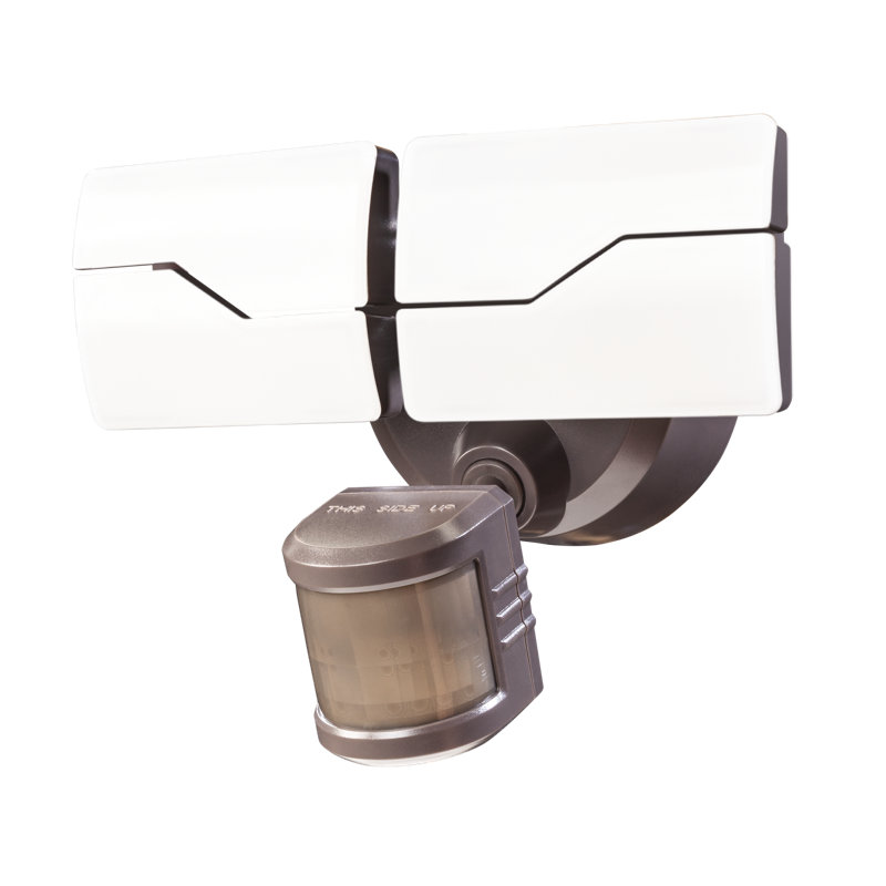 Flexview 8-Watt LED Dusk to Dawn Outdoor Security Flood Light with Motion Sensor, Bronze