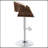 Ecru And Chrome Adjustable Bar Stool