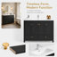 Meuble-lavabo noir 48 po avec lavabo en résine-1734680983