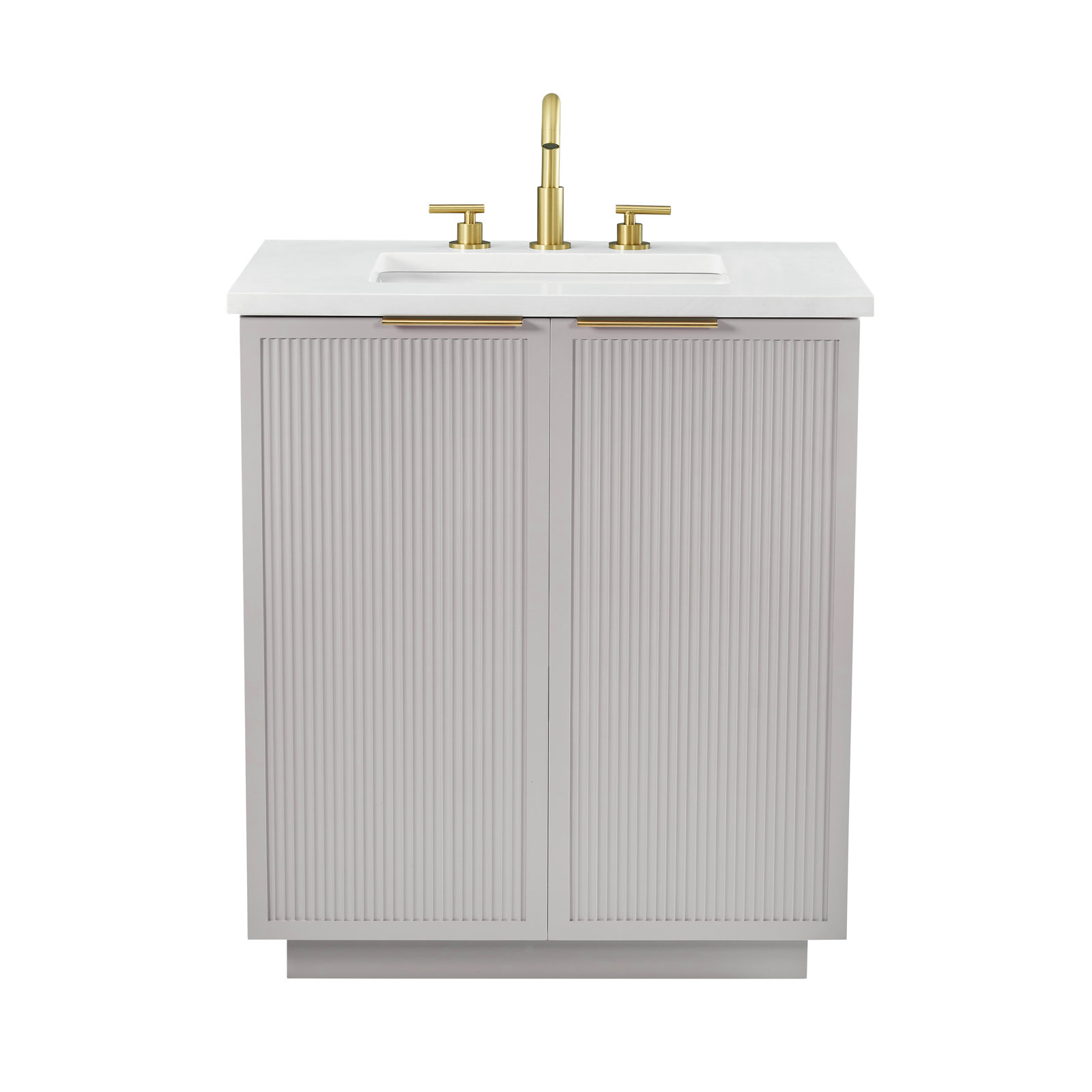 Aderyn 30" Single Vanity, Taupe/Brushed Bronze