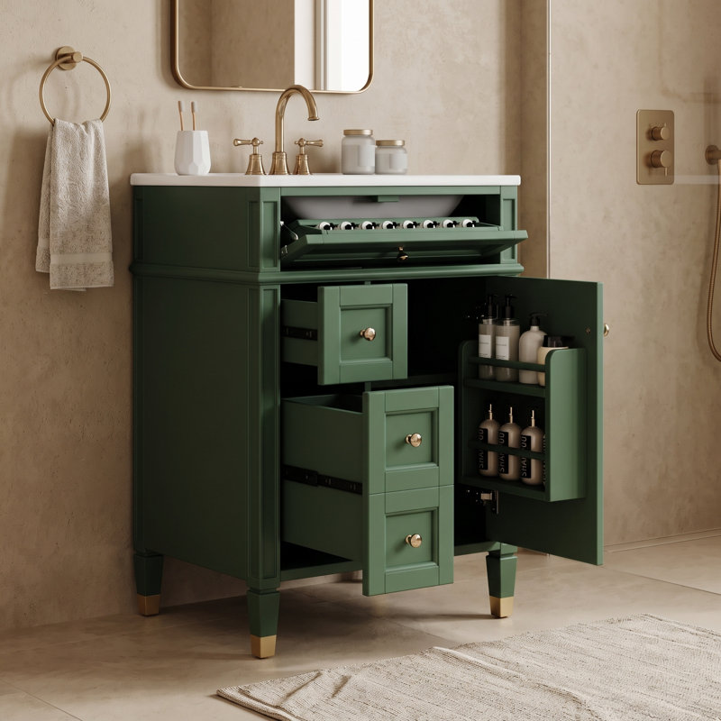 Meuble-lavabo 24 po avec lavabo supérieur, Green