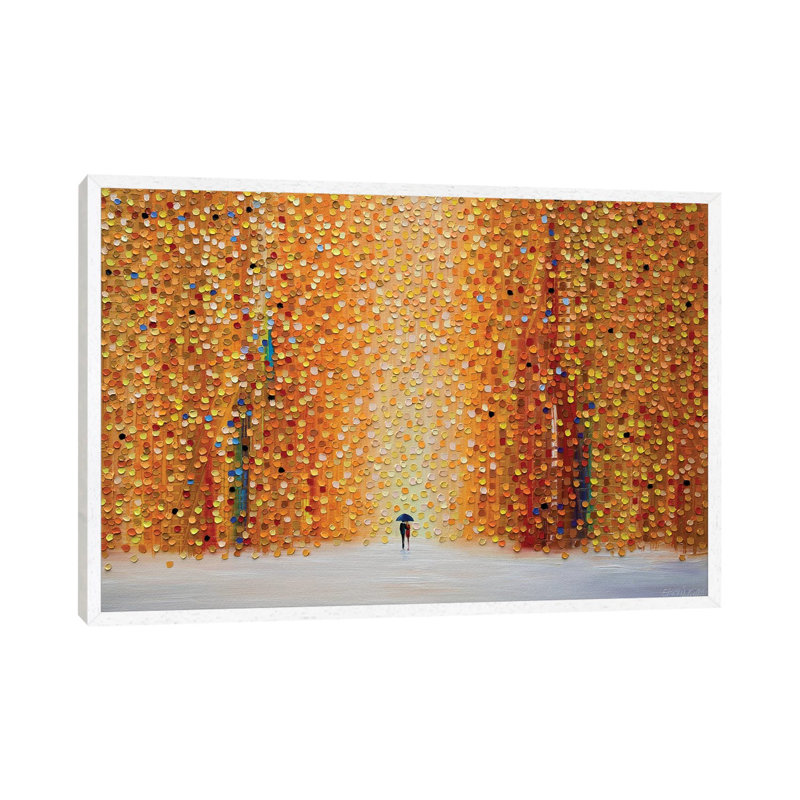 Our Rainy Sunset by Ekaterina Ermilkina - Painting on Canvas, 66.04 cm H x 45.72 cm W, White Framed