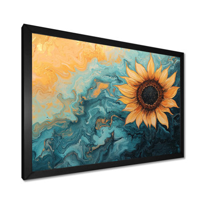 Marbre symphonie d'un tournesol II - impression sur toile de tournesol
