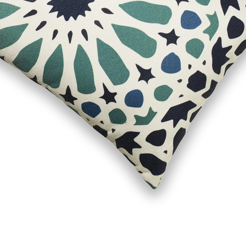 Coussin de patio intérieur en polyester recyclé résistant aux taches et lavable à la machine, Rectangle 14 po x 24 po, 1