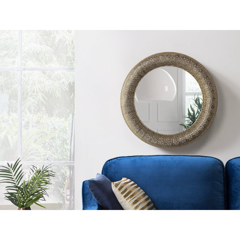 Casper Metal Flat Wall Mirror, Gold
