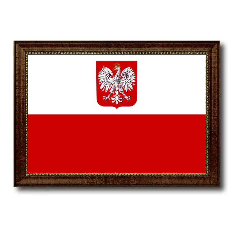 « poland country flag », impression sur toile encadrée, H 21 po x l 30 po x P 1 po, Encadrement noir