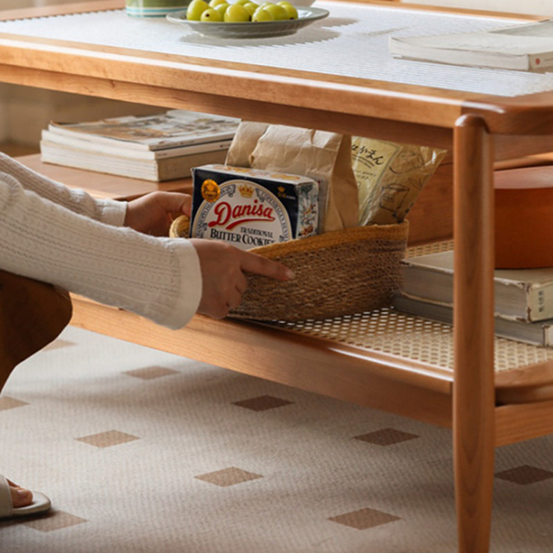 Table basse moderne et naturelle, H 17,91 po x L 39,37 po x l 21,65 po