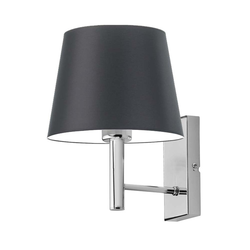 Axinia Armed Sconce, Chrome, Black