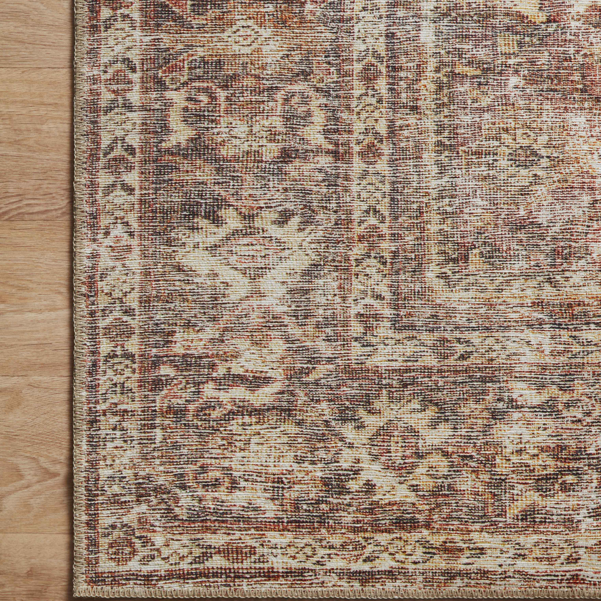 Georgie Oriental Bordeaux/Antique Area Rug, Square 1'6"