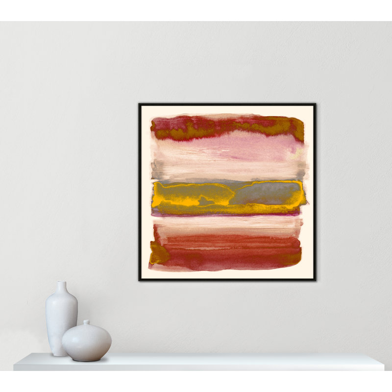 Imprimé «Yellow Sky II» par Nan, H 41,5 po x l 41,5 po, Espresso