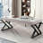 55.12"Gray Rectangle Sintered Stone Writing Desk,3-drawer-408658156