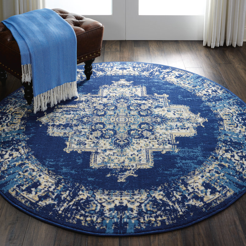 Skender Oriental Indoor Rug, Round 4'