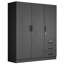 Penderie avec armoire à suspendre de 61 po de largeur avec 3 tiroirs et tablettes Garrity-1652005761