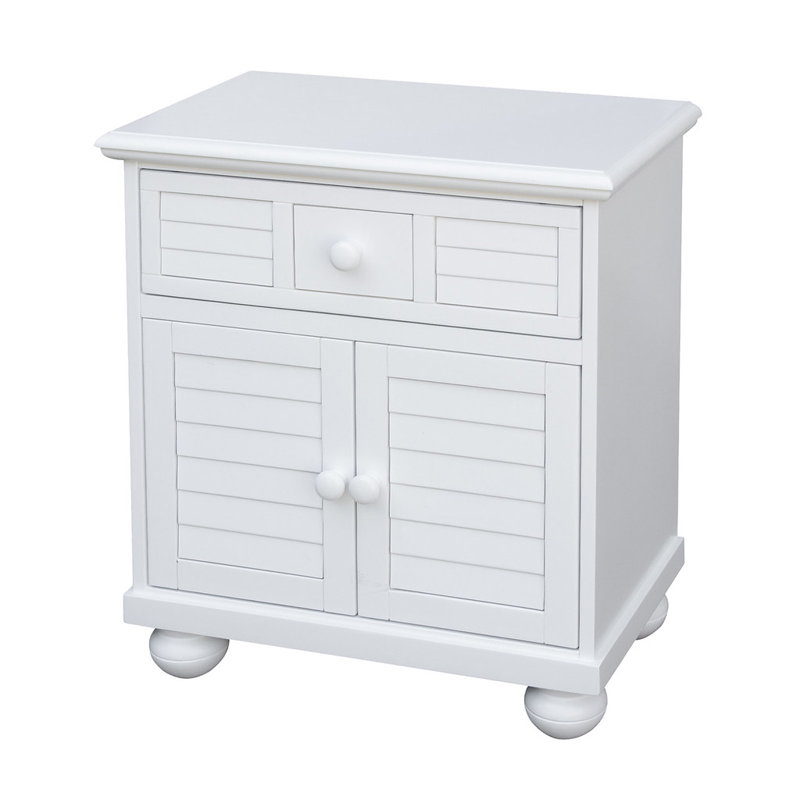 Beachfront Friedrich 2 Door/Single Drawer Nightstand, White