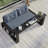 Convertible Outdoor Sofa With Storage Shelves, Foldable Wicker Couch For Patio And Garden-60148708