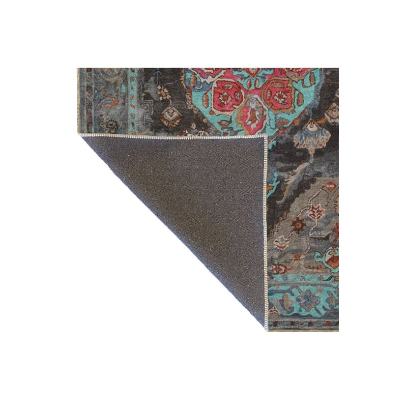 Tapis lavable bleu, Tapis de couloir 2 pi 6 po x 9 pi 10 po inclus
