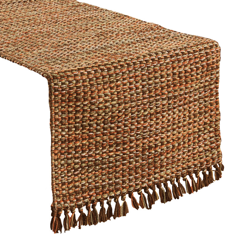 Chemin de table 13 po Ginger Tweed, L 36 po x l 13 po, Brun