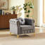Canapé Chesterfield en velours avec coussins ronds