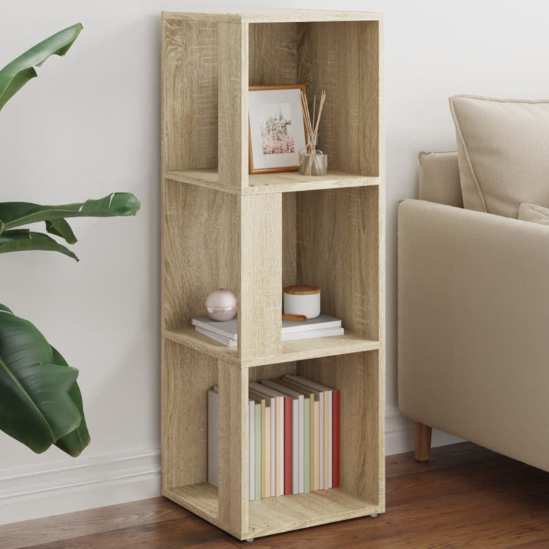 Grandos 100cm H x 33cm W Corner Bookcase, Sonoma Oak
