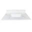Comptoir de salle de bain en quartz 31 po avec lavabo simple, 4 dosserets hauts, 3 trous de robinet pré-percés, teinture, style moderne pour meuble-lavabo blanc rafraîchissant, projet de remodelage de la chaleur sous le comptoir
