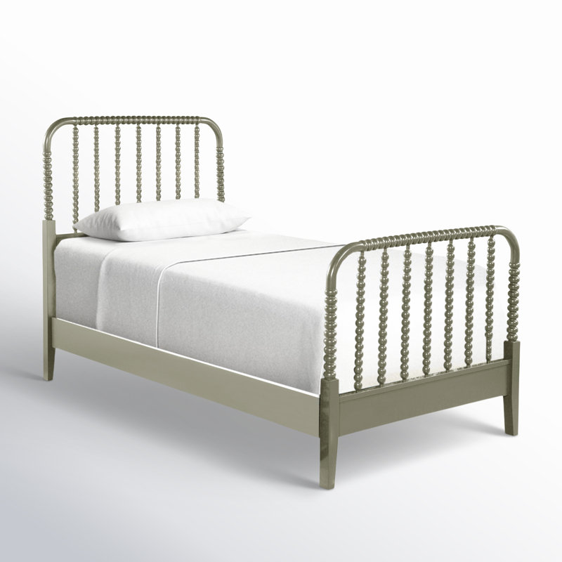 Lind Island Solid Wood Spindle Bed, Twin, Greystone