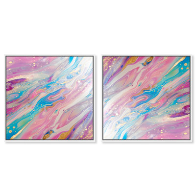 Galactic Whispers Set Canvas Geode Art by Art Remedy