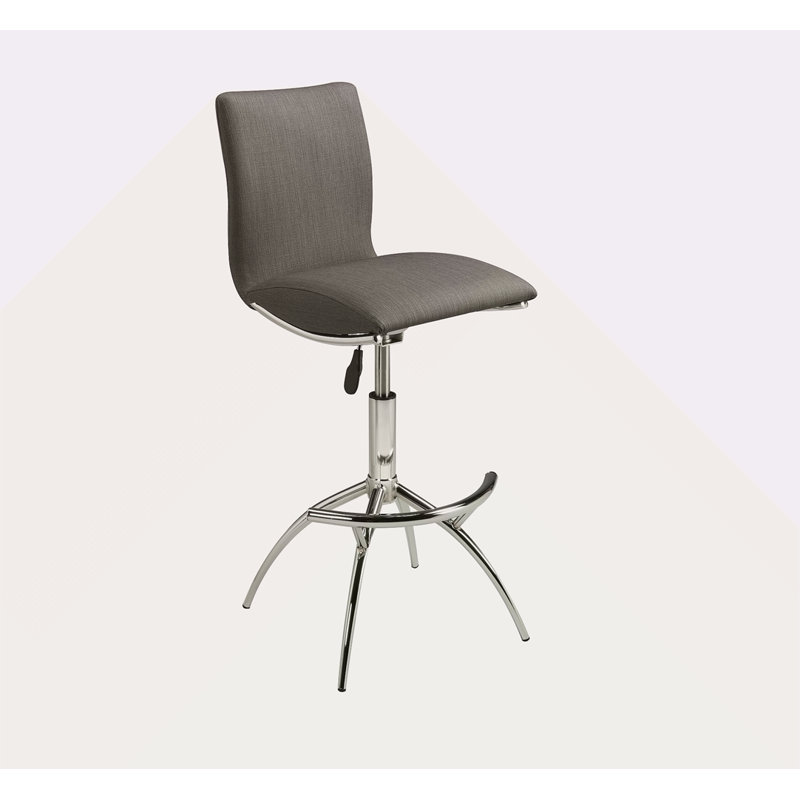 Tabouret de bar moderne à texture réglable en similicuir / chrome