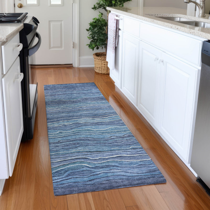 Premium Machine Washable Neiges AMF1704 Stripes Rug, Runner 2'3" x 7'6"