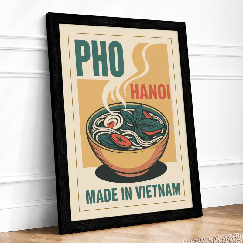 Postcard from Hanoi Retro - Framed Print, A1 - 84.1 x 59.4 cm, Black