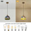 Vintage Tiffany Lotus Glass Pendant Light, 1-light Hanging Lamp With Adjustable Cord
