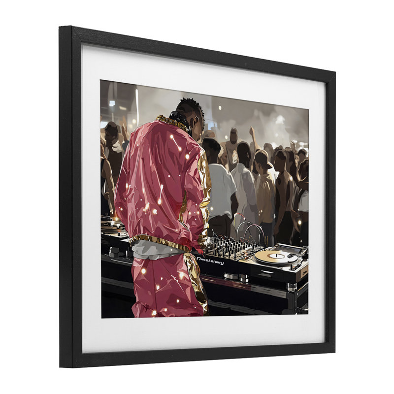 «DJ Performance At Nightclub», reproduction sous verre, conception de Franklyn Gregory, 17 x 21