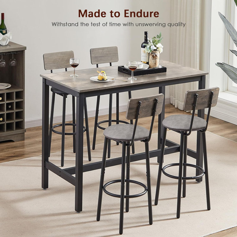 Ensemble de salle à manger rectangulaire pour restaurant L 47,24 po x l 23,62 po Franklinville, gris