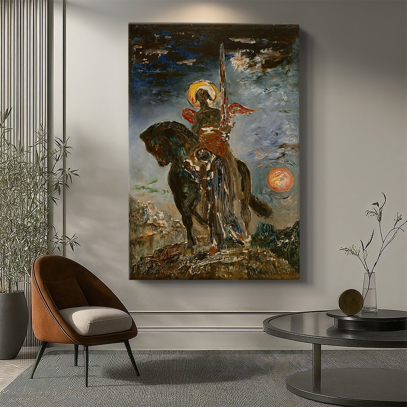 La parca et l'ange de la mort - galerie tendue sur toile par Gustave Moreau, 32 x 48