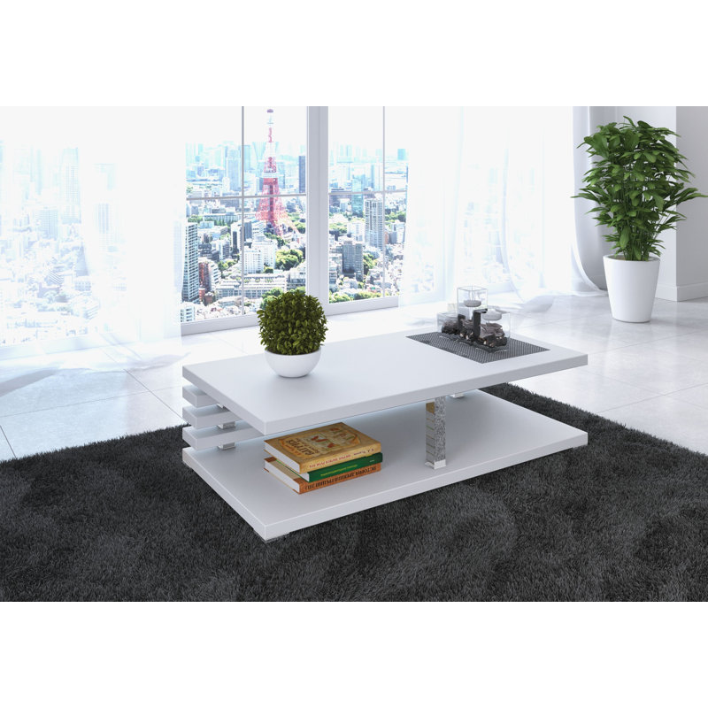 Despain Floor Shelf Coffee Table, White