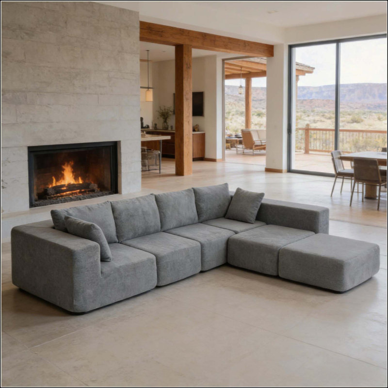 Canapé de conversation moderne, canapé modulaire en forme de U désossé, canapé modulaire modulaire