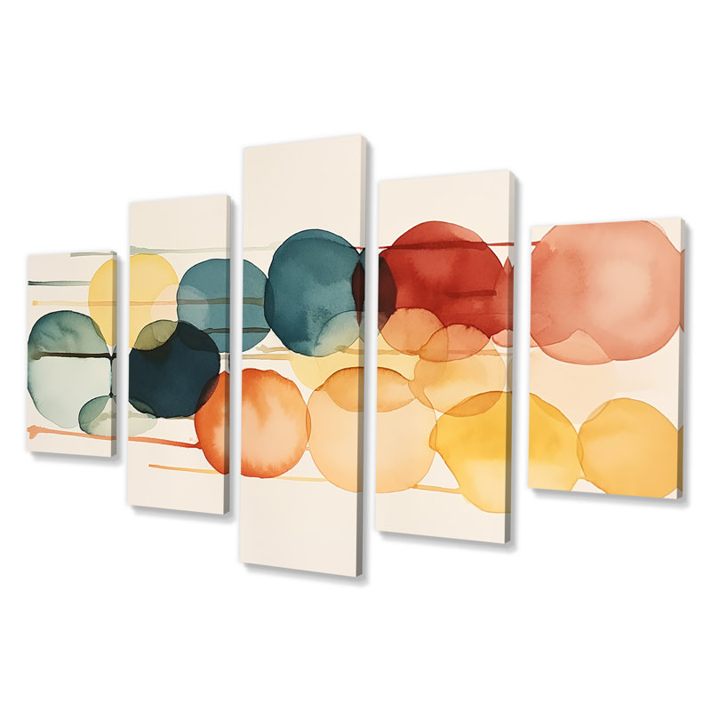 Daiga - Ensemble de 5 décorations murales abstraites, 32" H x 60" W