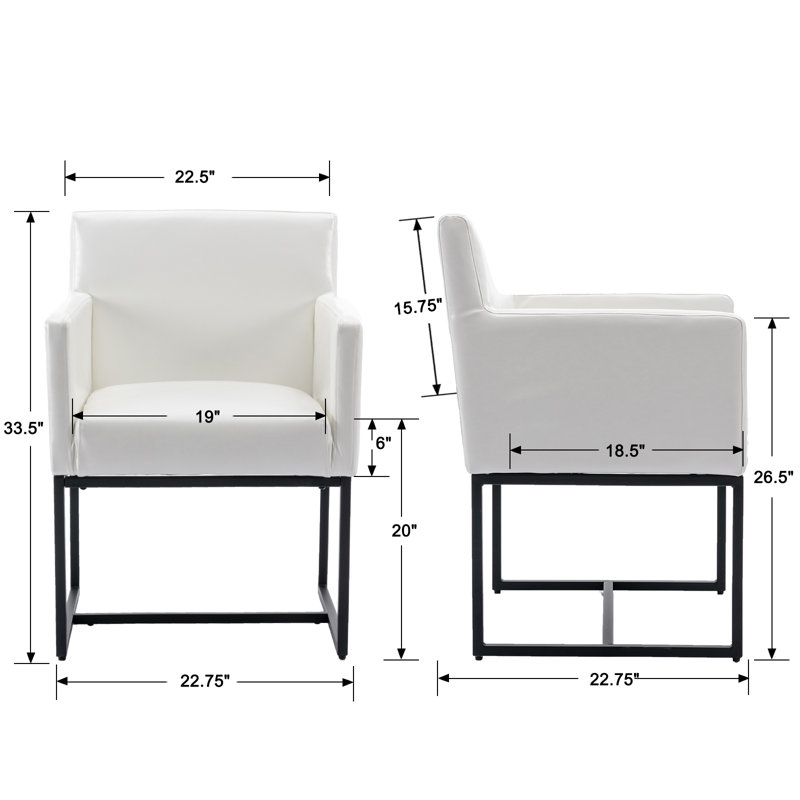 Chaise avec accoudoirs Thirlby, Blanc