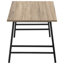 Table basse rectangulaire moderne en stratifié taupe, L 40 po, pour le salon, base en métal noir, table d'appoint rectangulaire de L 40 po, avec pieds
