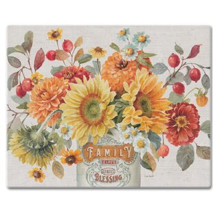 Natural Accents Sunflower Tempered Glass Cutting Board