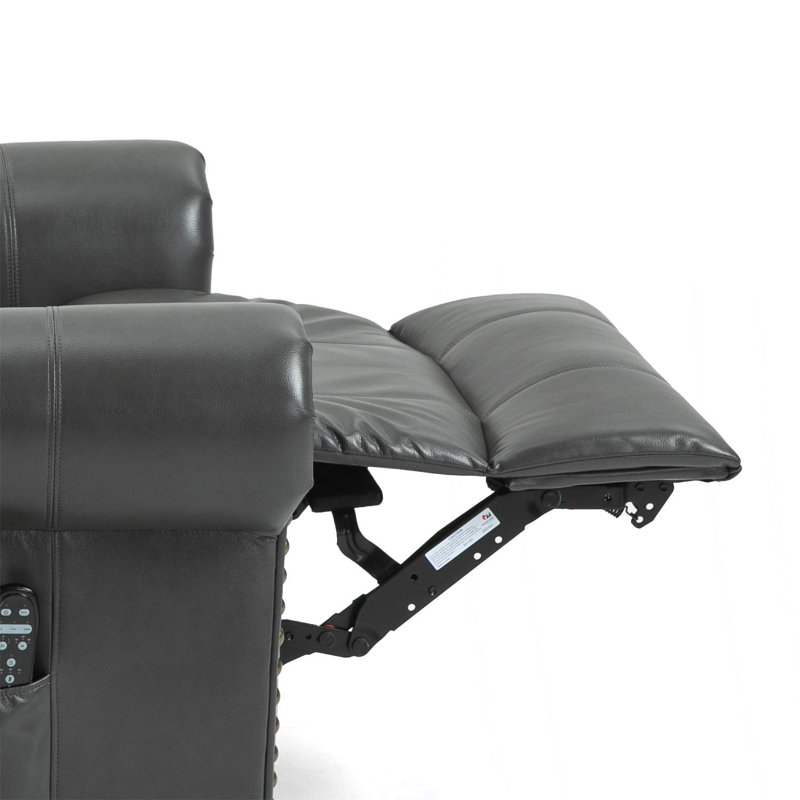 Fauteuil inclinable électrique en cuir Kyrian, Similicuir gris