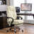 Vinsetto Massage Office Chair With Foot Rest, Executive Office Chair With 6 Vibration Point And Heat, Reclining Computer Chair, Swivel Desk Chair, Adjustable Height, Beige-709019092