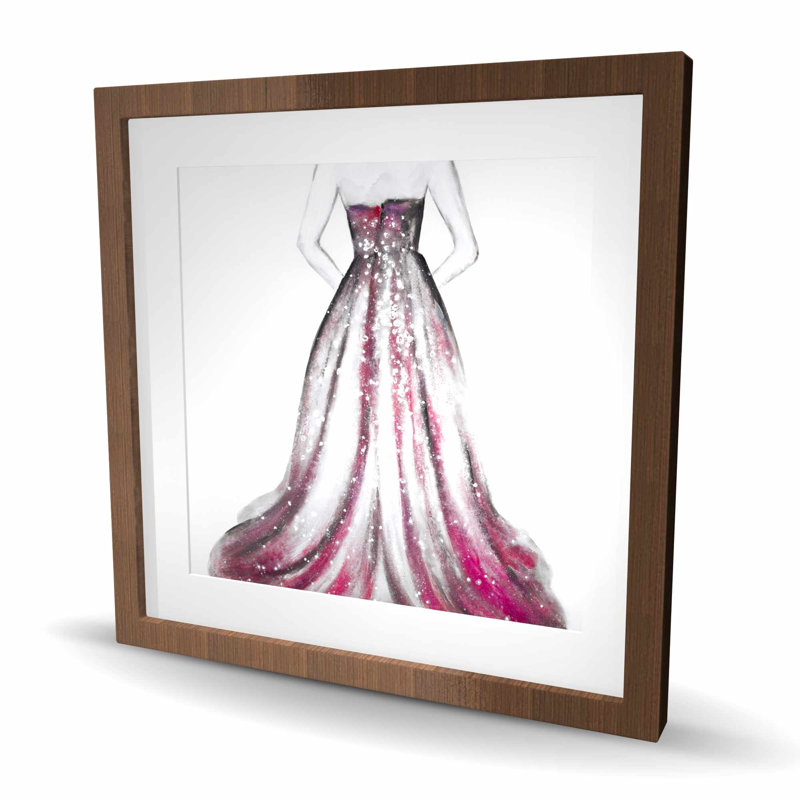 «Pink Princess Dress», reproduction illustrée encadrée, H 24 po x l 24 po, Brun