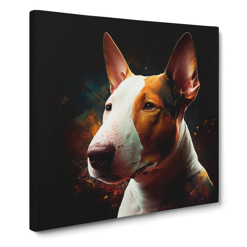 English Bull Terrier Digital - Wrapped Canvas