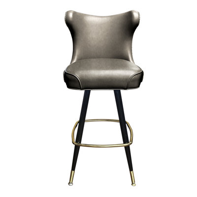 Tabouret de bar pivotant à boutons touffeté Cowboy